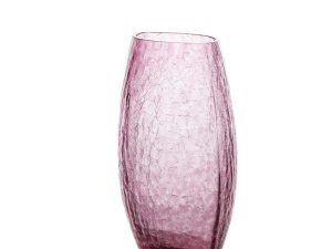 Pembe Çatlatılmış Oval Vazo