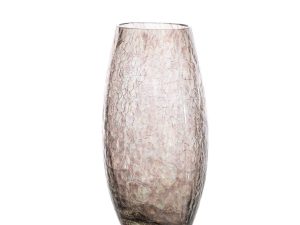 Mürdüm Çatlatılmış Oval Vazo / Karışık Renkler
