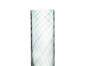 Çizgili Silindir Vazo ( yeşil )