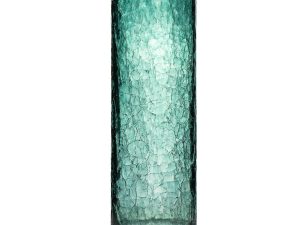 Çatlatılmış Silindir Vazo ( yeşil )