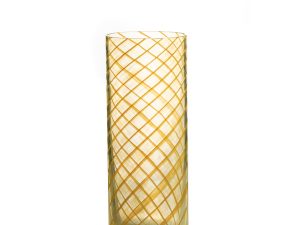 Çizgili Silindir Vazo ( sarı )